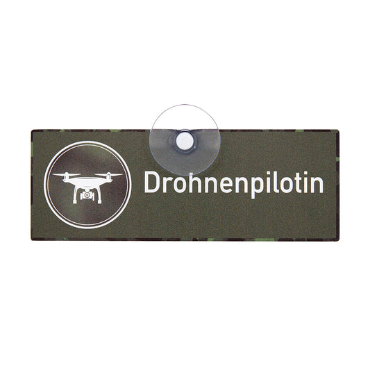 Autoschild mit Saugnapf  "Drohnenpilotin" II