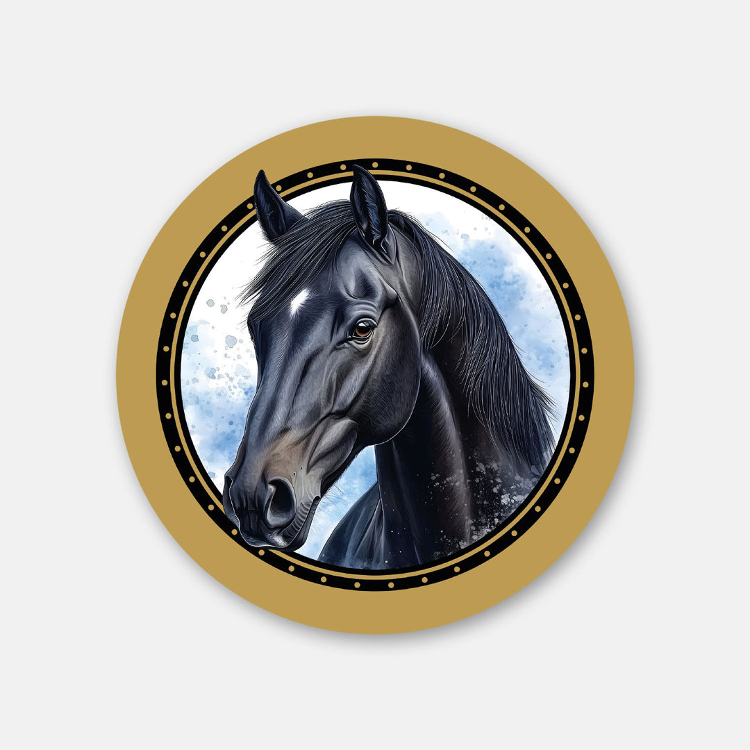 Premium Pferdeaufkleber Black gold