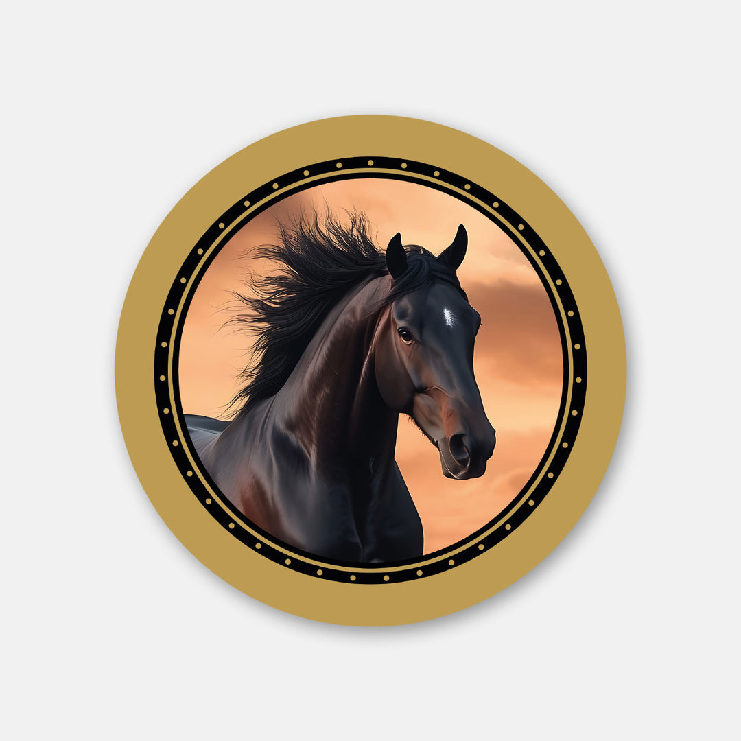 Premium Pferdeaufkleber Free gold