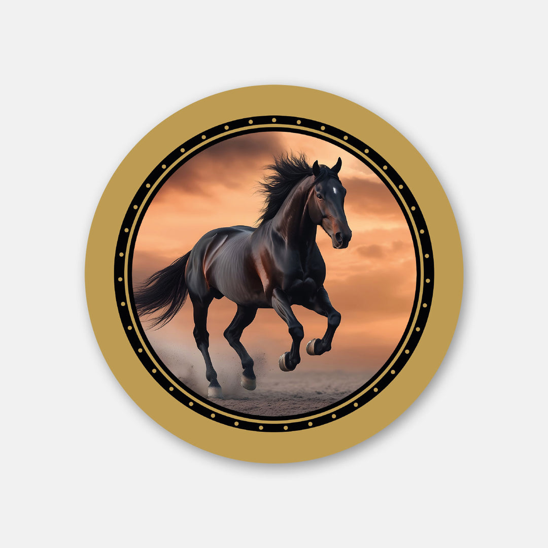 Premium Pferdeaufkleber Free golden