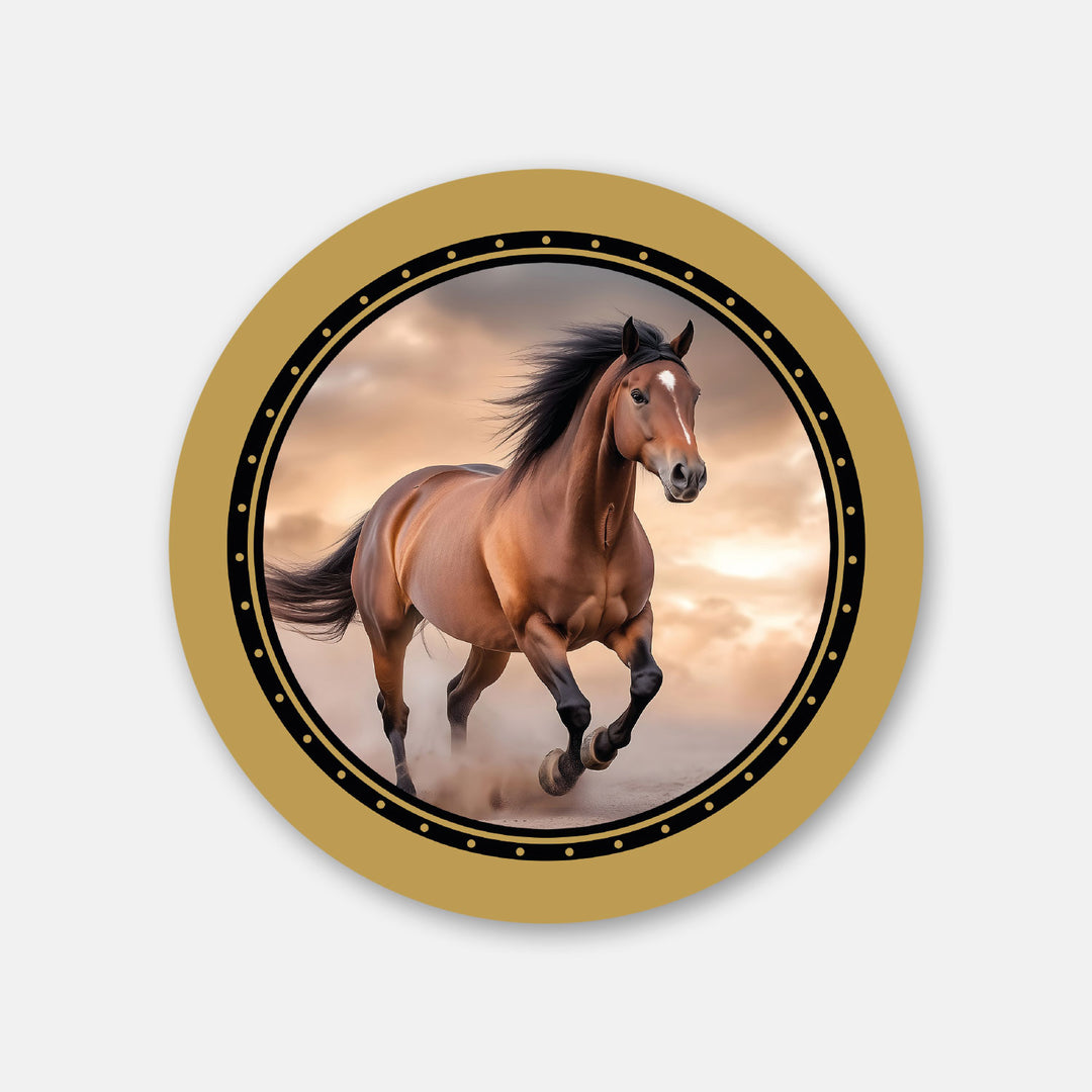 Premium Pferdeaufkleber Free Horse gold