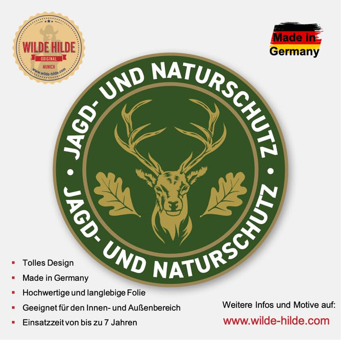 Autojagdaufkleber "Jagd- und Naturschutz" Rehbock