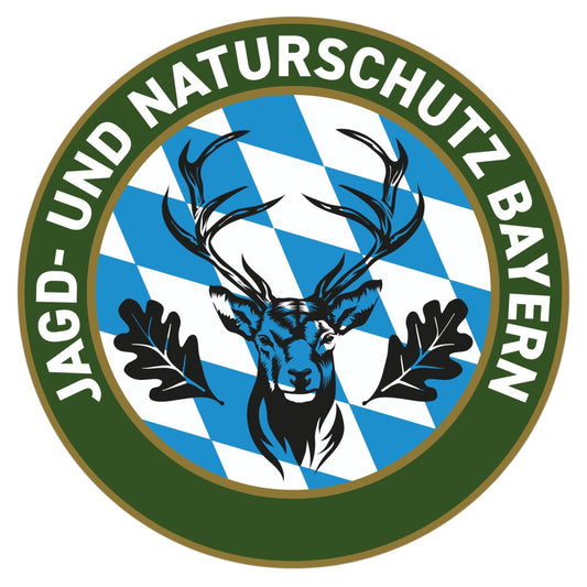 Jagdaufkleber “Jagd- und Naturschutz” Hirsch Bayern Landesfahne – Premium Autoaufkleber für Jagdauto & Revierfahrzeug
