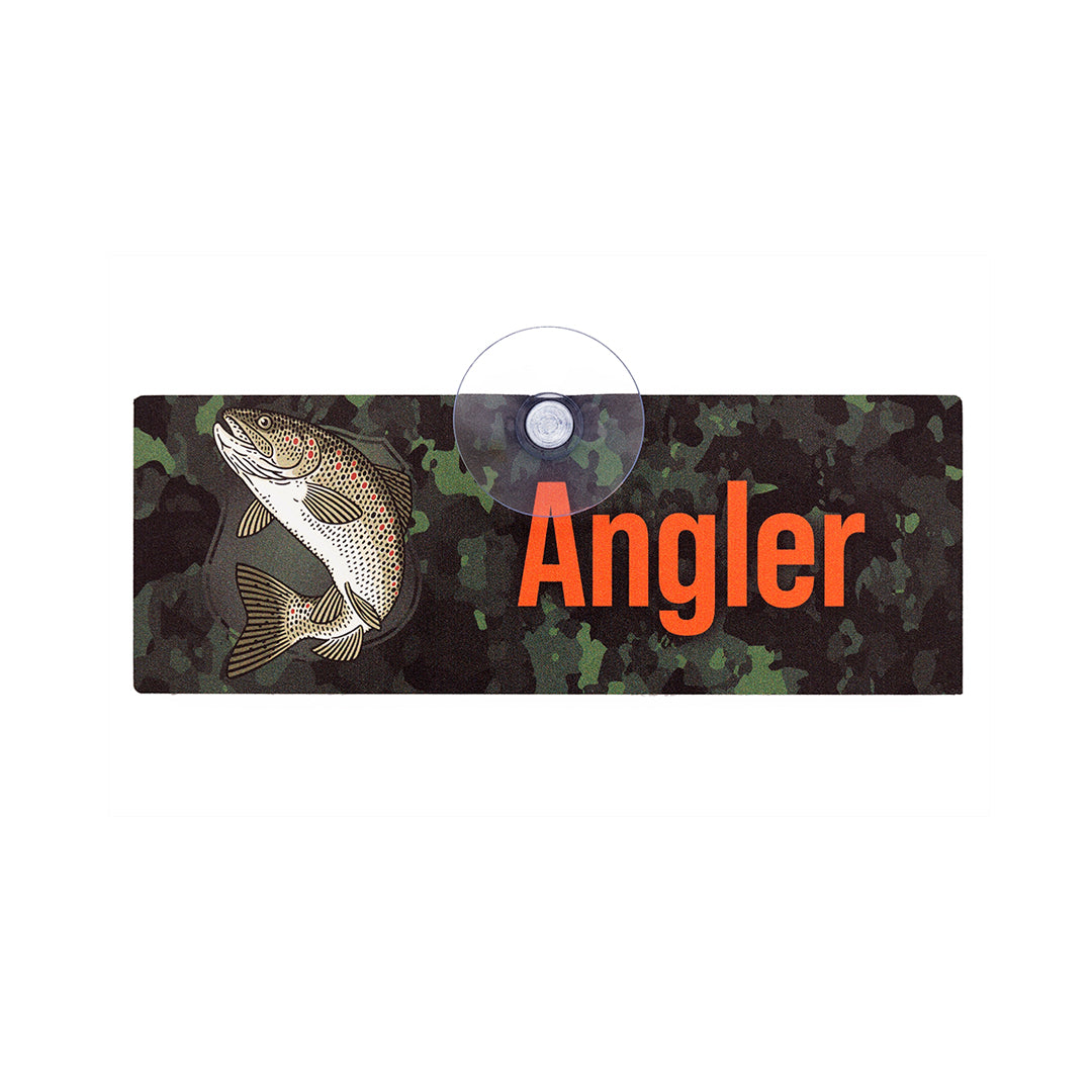 Autoschild mit Saugnapf  "Angler"