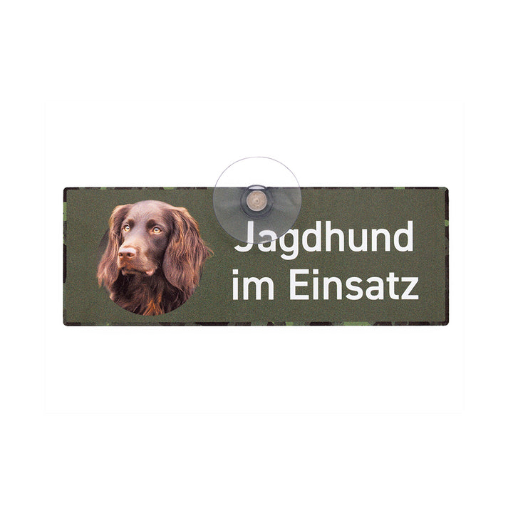 Jagdhundeschild mit Saugnapf "Deutsch Langhaar"