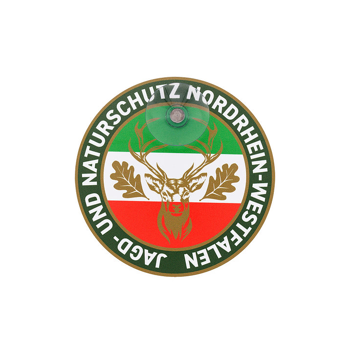 Autoschild rund mit Saugnapf  "Jagd & Naturschutz" Nordrhein-Westfalen