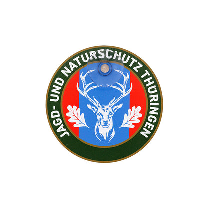 Jagdschild Thüringen „Jagd & Naturschutz“ rund Saugnapf – Autoschild Made in Germany