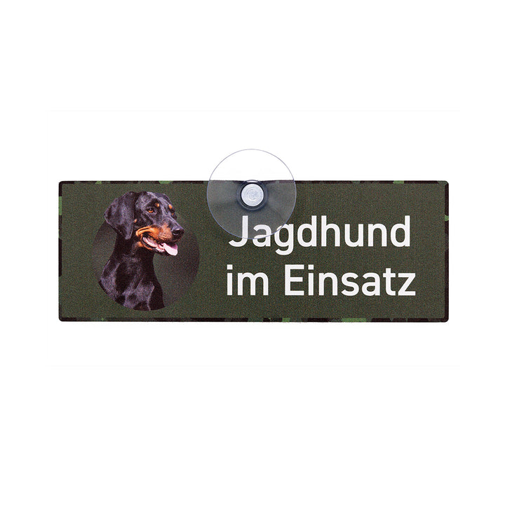Autoschild mit Saugnapf Jagdhund im Einsatz "Bracke" Brandlbracke