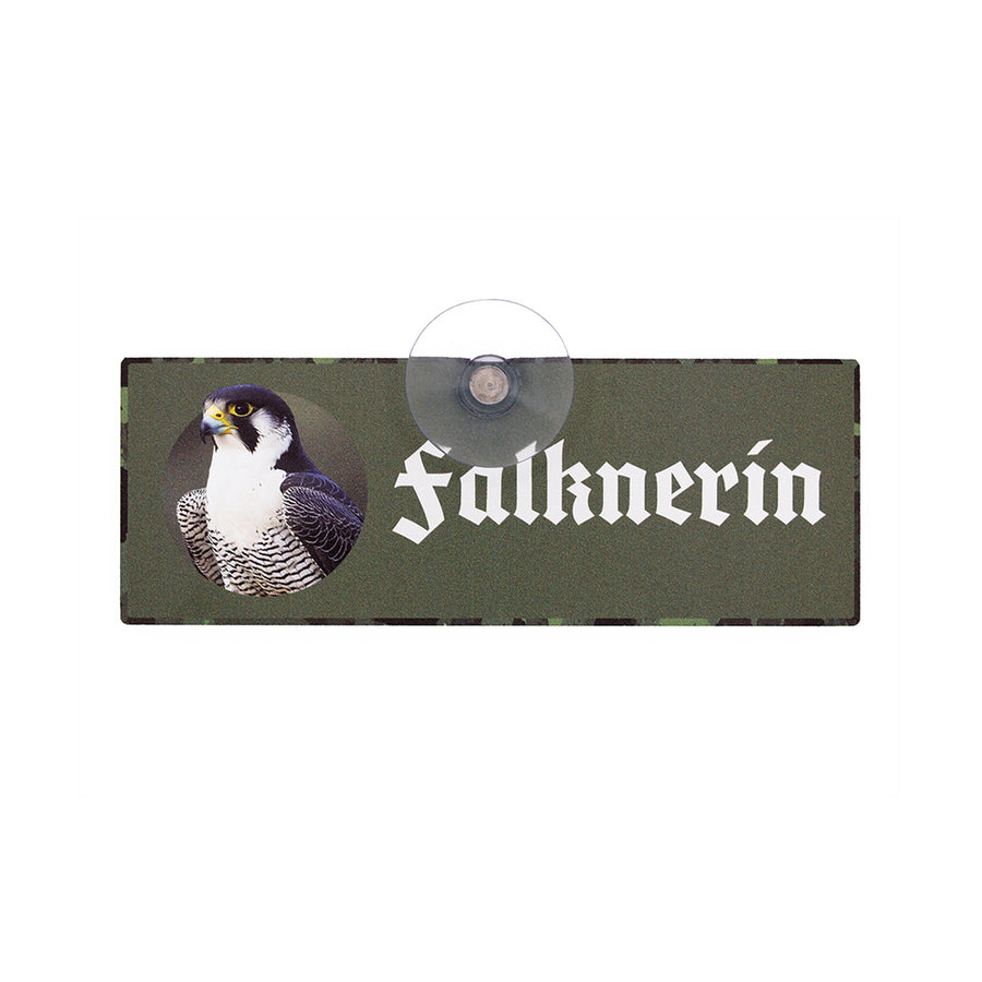 Falknerin Schild II mit Saugnapf fürs Auto
