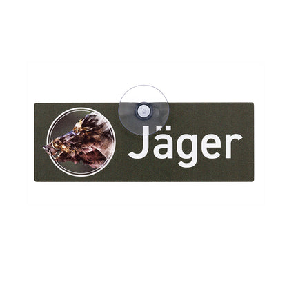 Jäger Jagd-Autoschild mit Keiler Motiv und Saugnapf zur Befestigung an der Autoscheibe