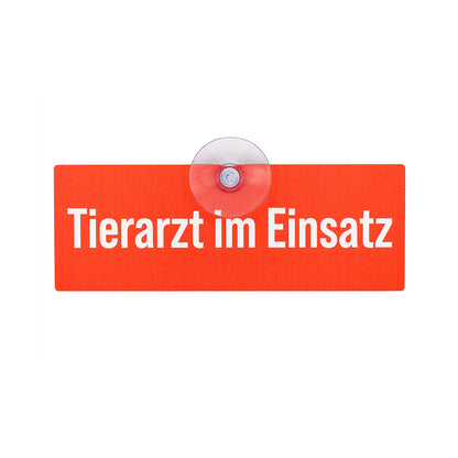 Tierarzt im Einsatz - Premium Autoschild mit Saugnapf für die Autoscheibe, UV- & witterungsbesttändig - MADE IN GERMANY