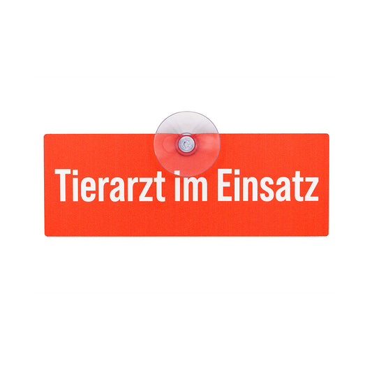 Tierarzt im Einsatz - Premium Autoschild mit Saugnapf für die Autoscheibe, UV- & witterungsbesttändig - MADE IN GERMANY