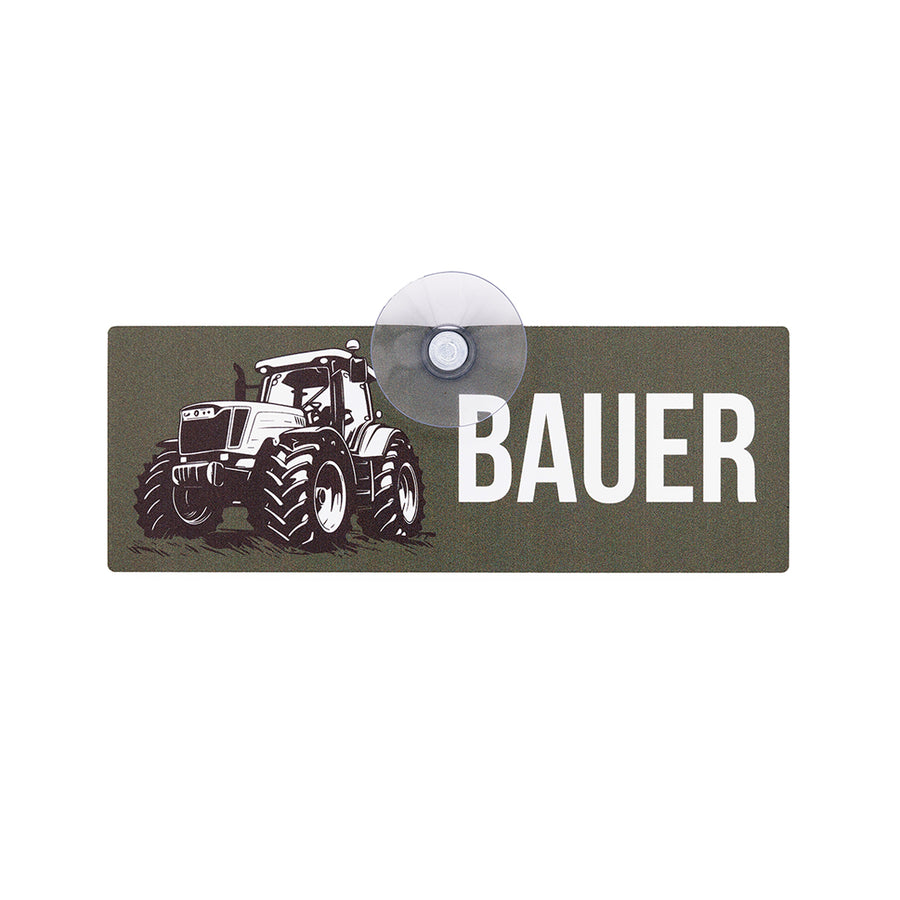 Bauer Schild Traktormotiv mit Saugnapf fürs Auto