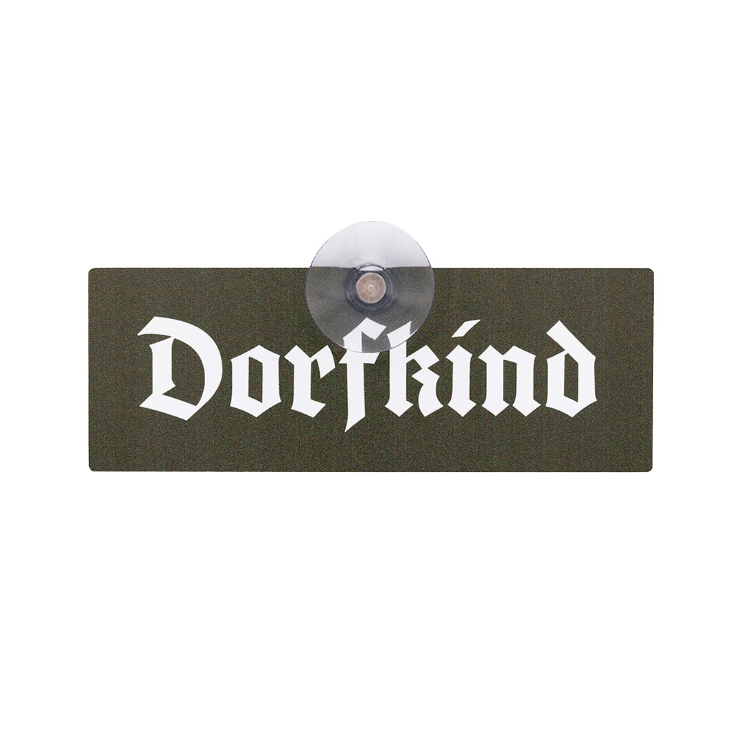 Dorfkind Schild - Autoschild mit Saugnapf für die Autoscheibe aus Aluverbund, Made in Germany