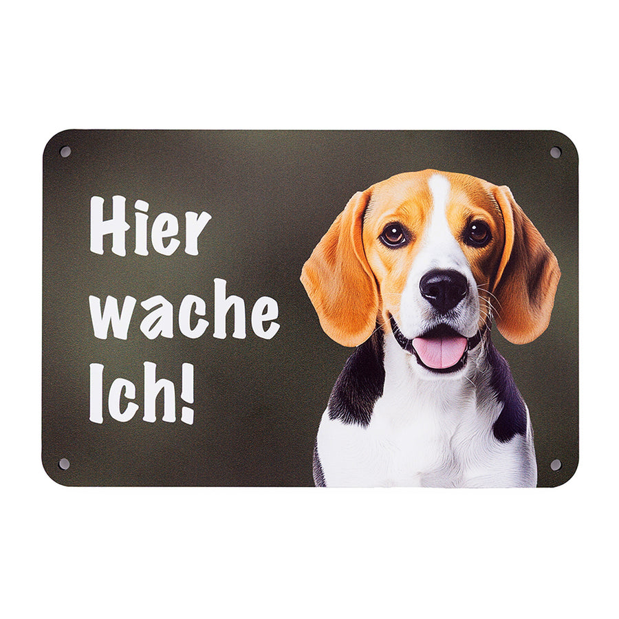Beagle Warnschild „Hier wache ich!“