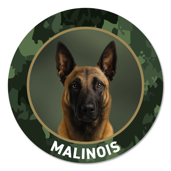 Malinois - Belgischer Schäferhund Premium-Aufkleber, UV- & witterungsbeständig, 7 Jahre im Außenbereich, Made in Germany, Ø 10 cm