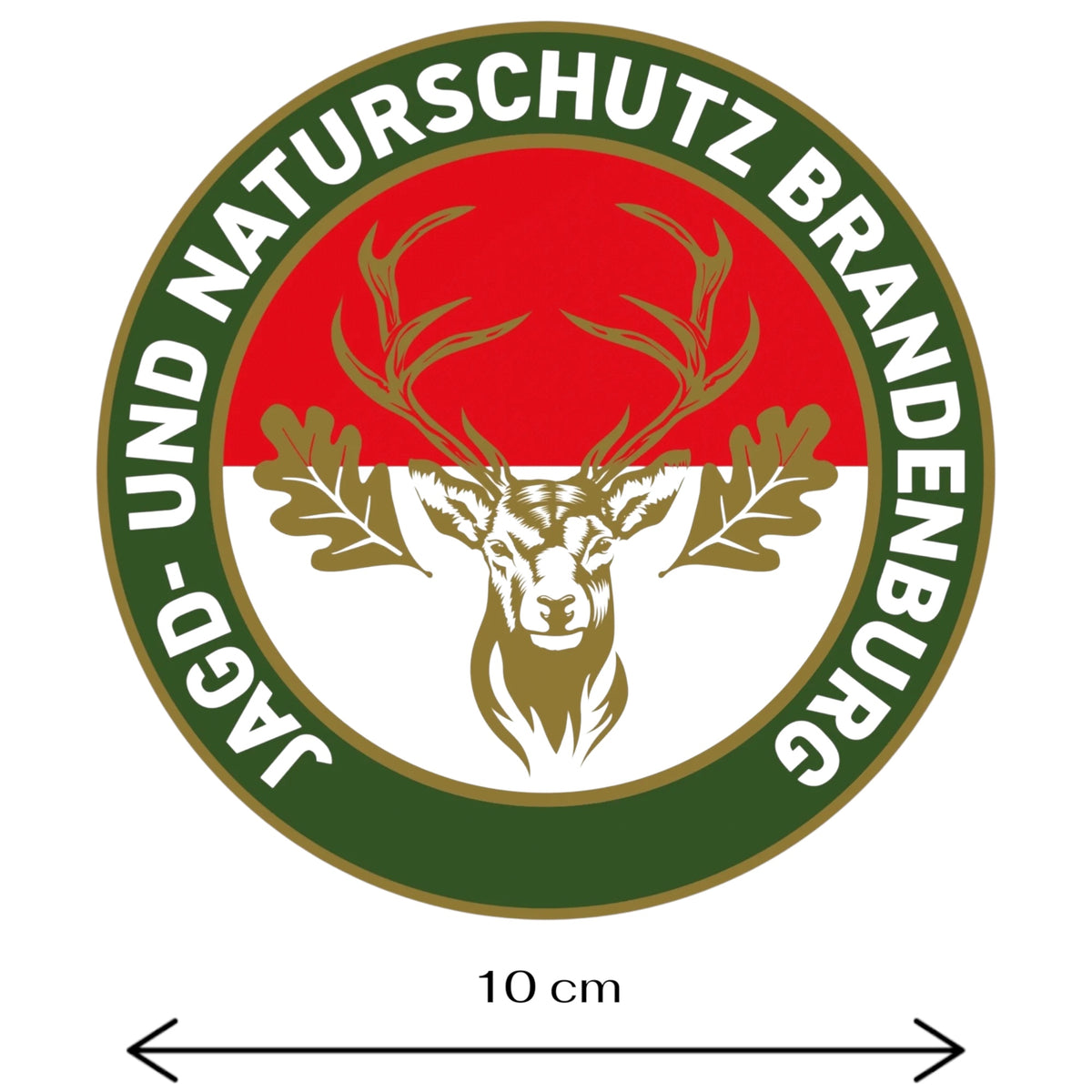 Jagdaufkleber “Jagd- und Naturschutz” Hirsch Brandenburg Landeswappen – Premium Autoaufkleber für Pkw, Jagdauto & Revierfahrzeug