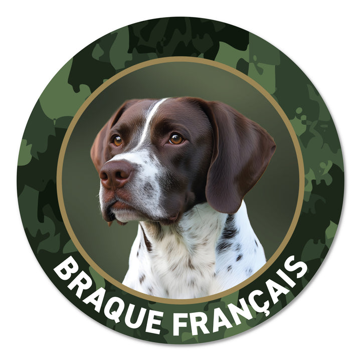 Braque Francais Jagdhund Premium-Aufkleber, UV- & witterungsbeständig, 7 Jahre im Außenbereich, Made in Germany, Ø 10 cm