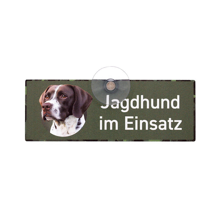 Braque Français Schild mit Saugnapf fürs Auto