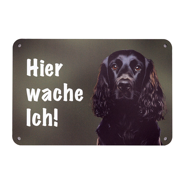 "Hier wache ich!" Zaunschild Cocker Spaniel schwarz - black