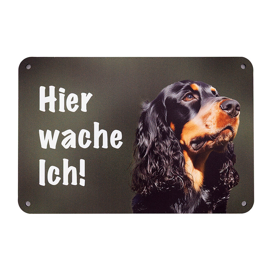 Cocker Spaniel Warnschild schwarz „Hier wache ich!“