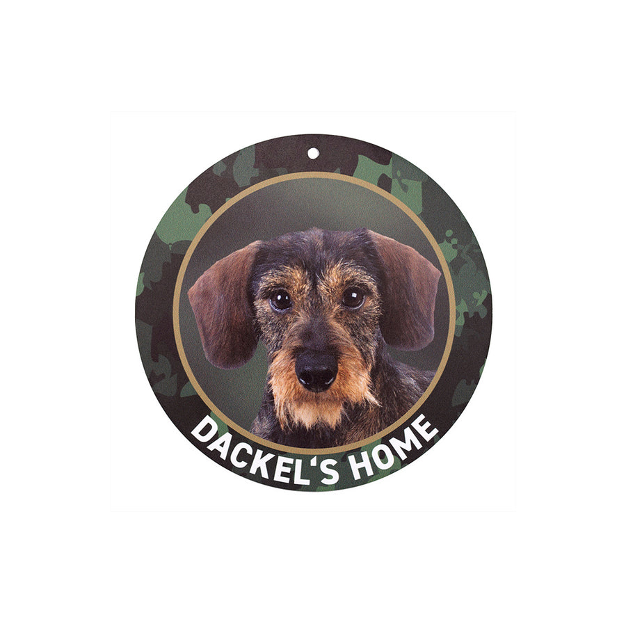 Rauhaardackel Türschild „Dackels Home“