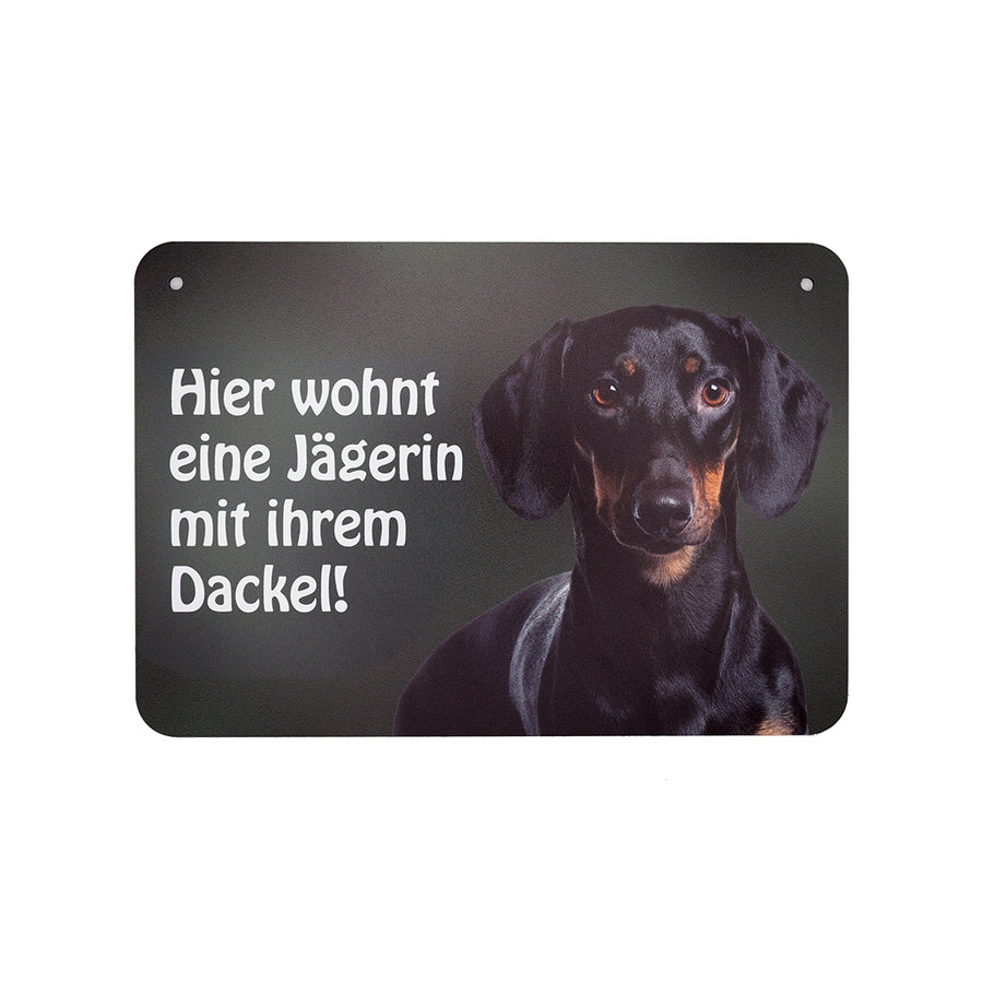Kurzhaardackel Türschild für Jägerinnen