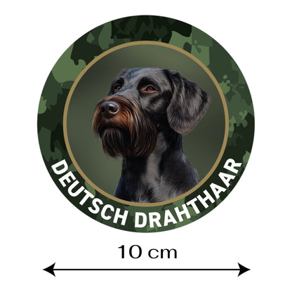 Deutsch Drahthaar Aufkleber schwarz-braun fürs Auto