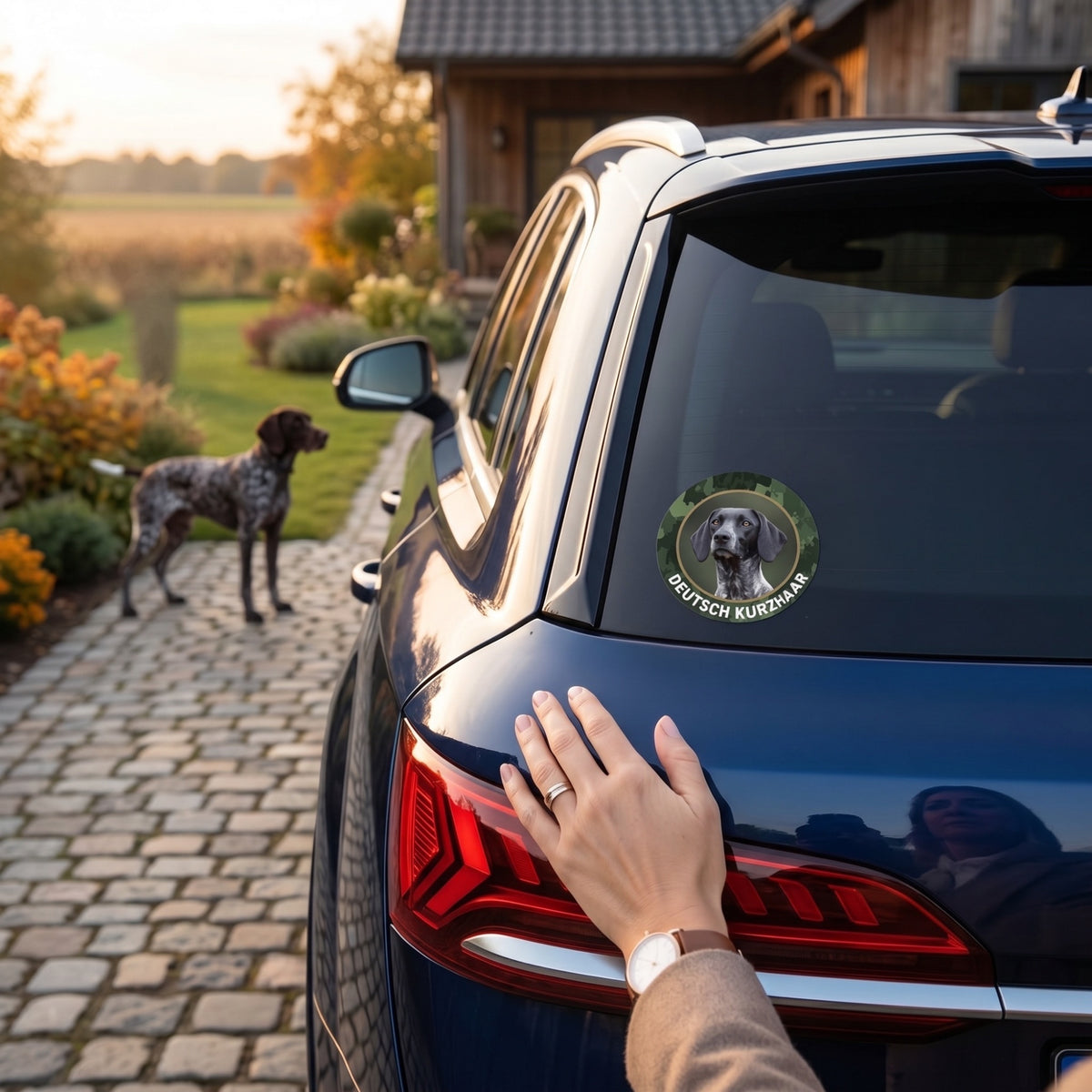Deutsch Kurzhaar Schwarzschimmel Aufkleber fürs Auto