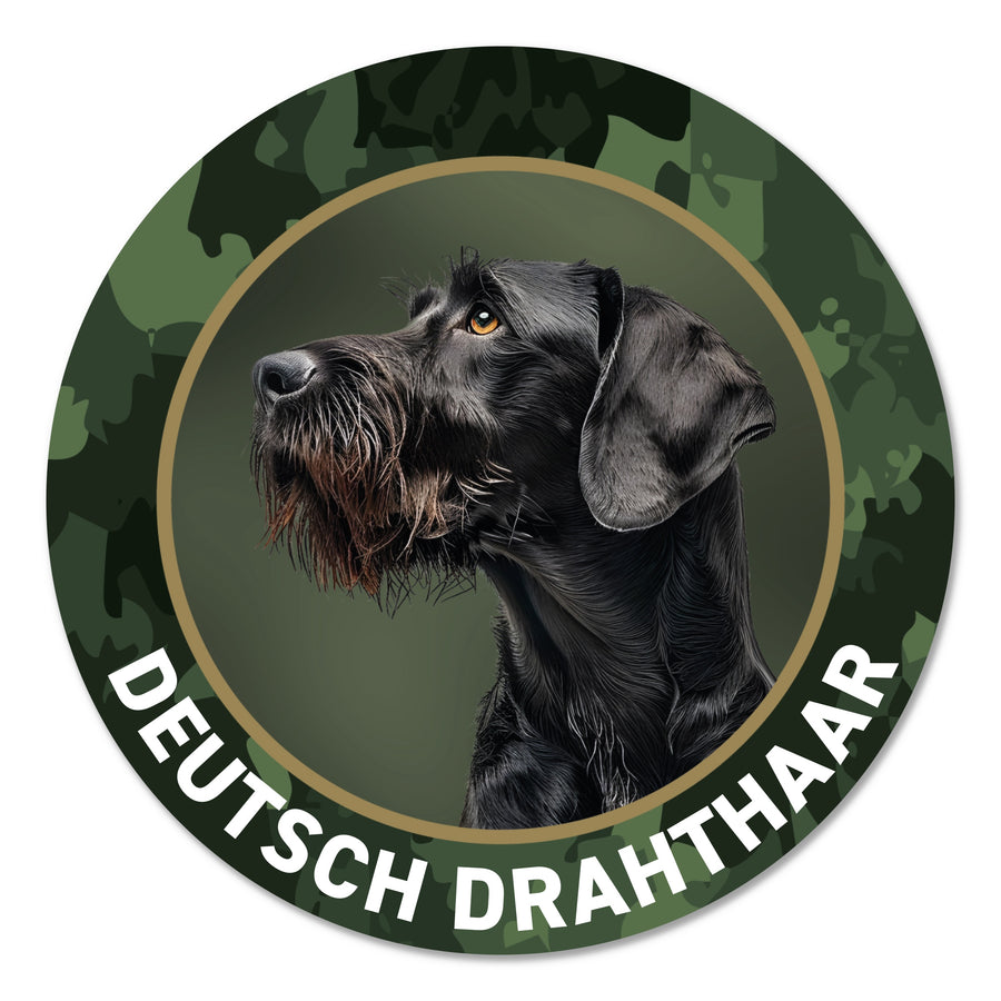 Deutsch Drahthaar Aufkleber schwarz fürs Auto