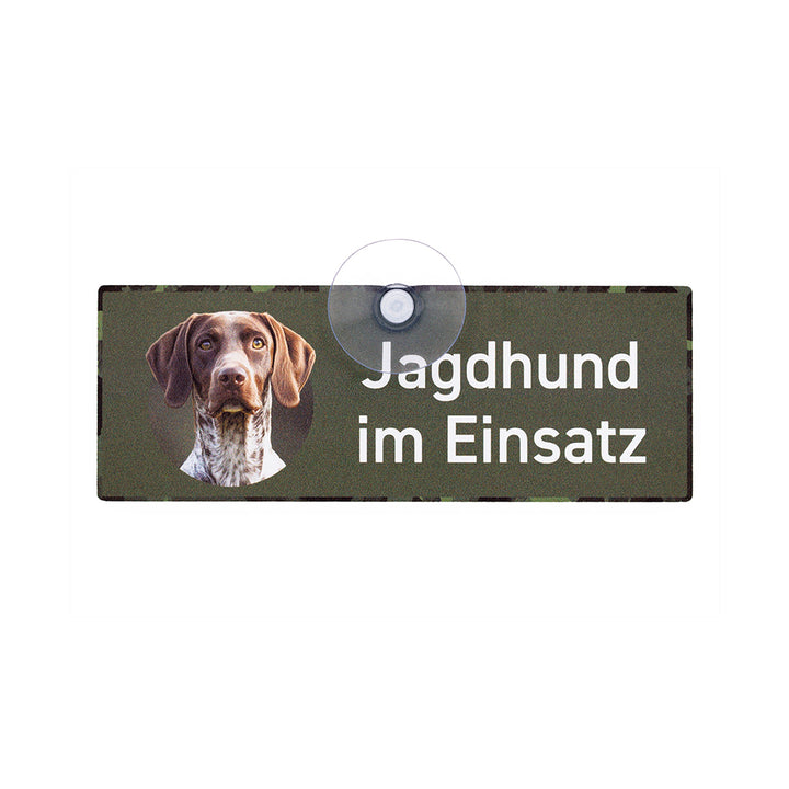 Jagdhundeschild mit Saugnapf "Deutsch Kurzhaar" Braunschimmel