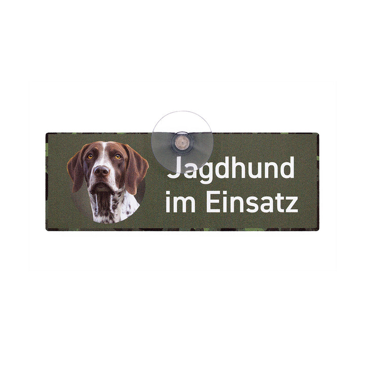 Jagdhundeschild mit Saugnapf "Deutsch Kurzhaar" Braunschimmel II