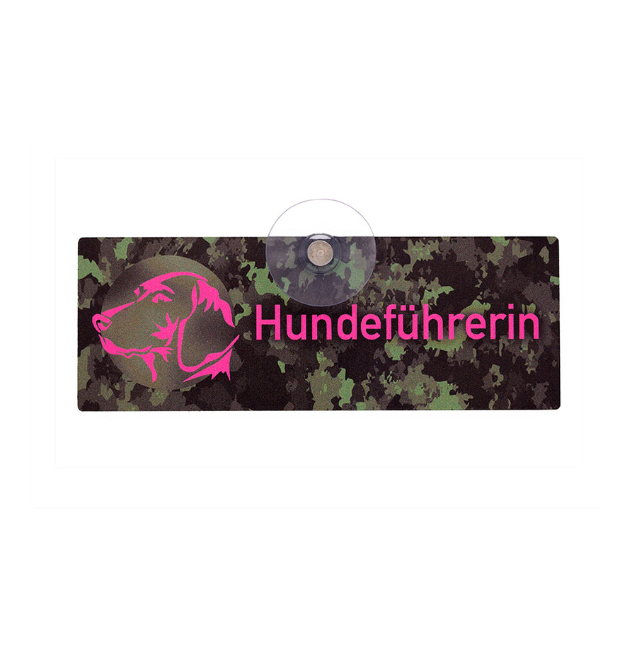 Hundeführerin Kurzhaar Schild mit Saugnapf fürs Auto