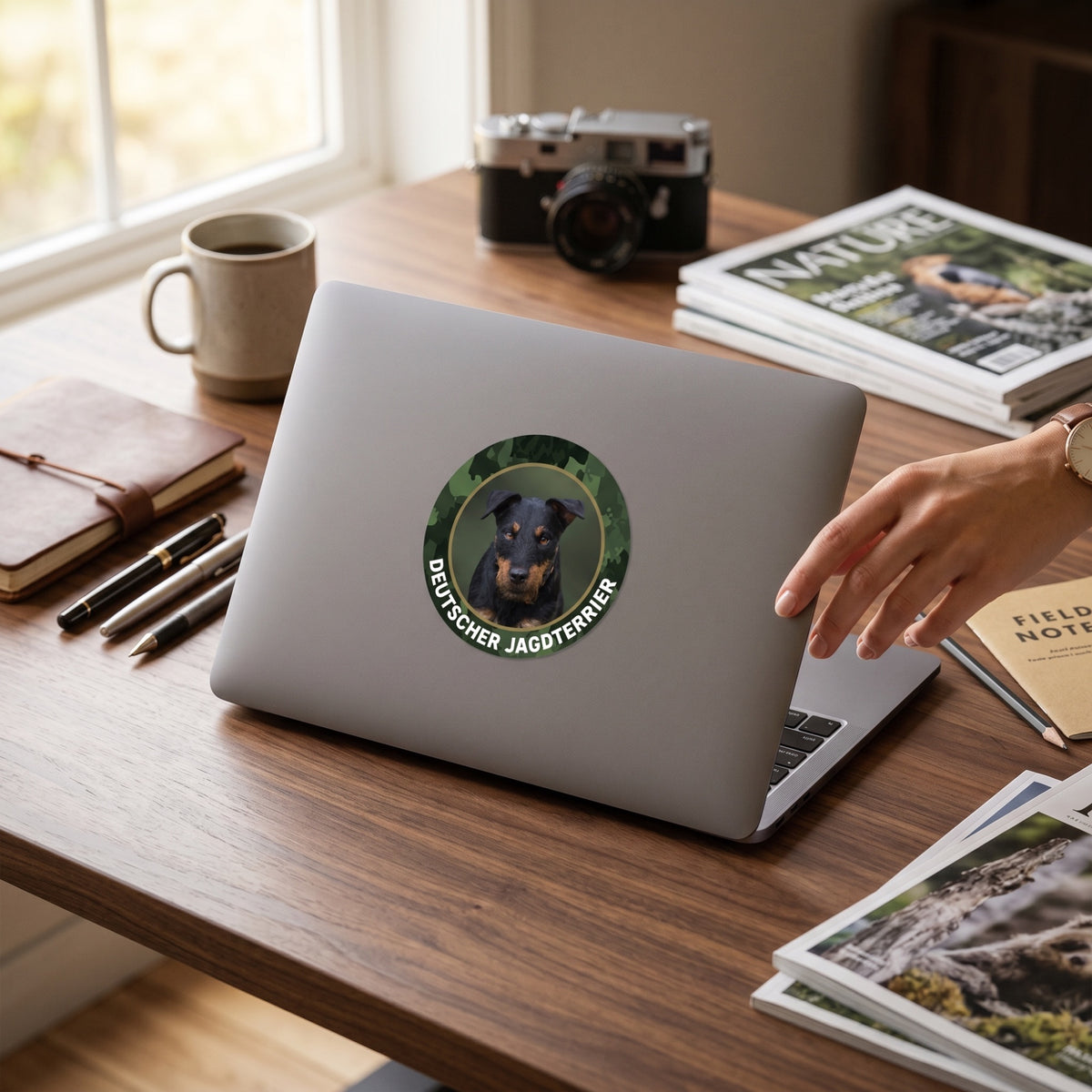 Deutscher Jagdterrier Aufkleber Jagdhund Sticker für Auto & Revier
