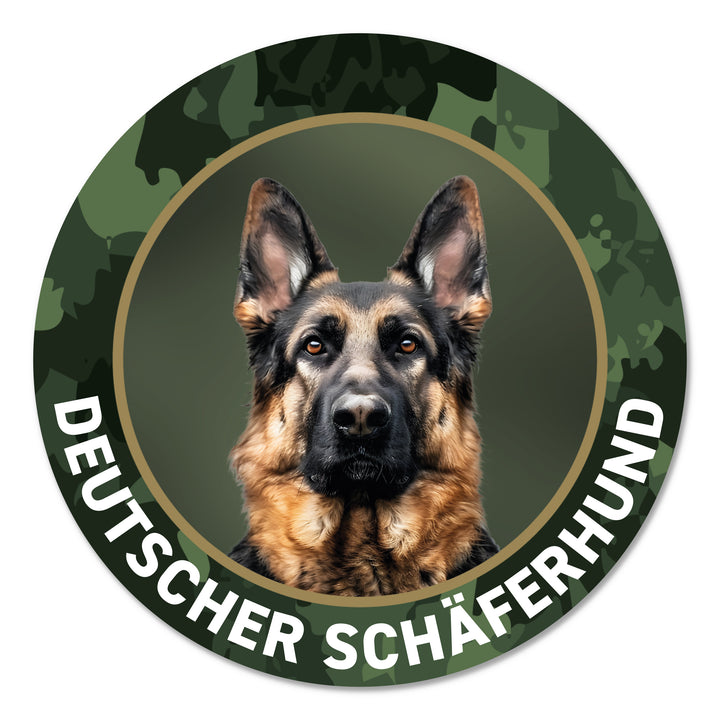 Deutscher Schäferhund Premium-Aufkleber, UV- & witterungsbeständig, 7 Jahre im Außenbereich, Made in Germany, Ø 10 cm
