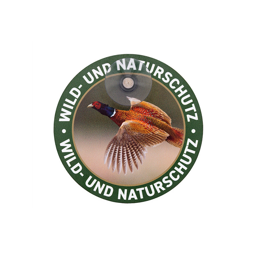 Fasan Jagdschild „Wild & Naturschutz“ mit Saugnapf fürs Auto