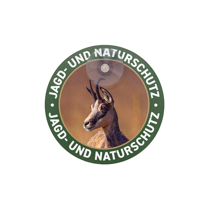 Gams 2 Jagdschild mit Saugnapf  "Jagd & Naturschutz"