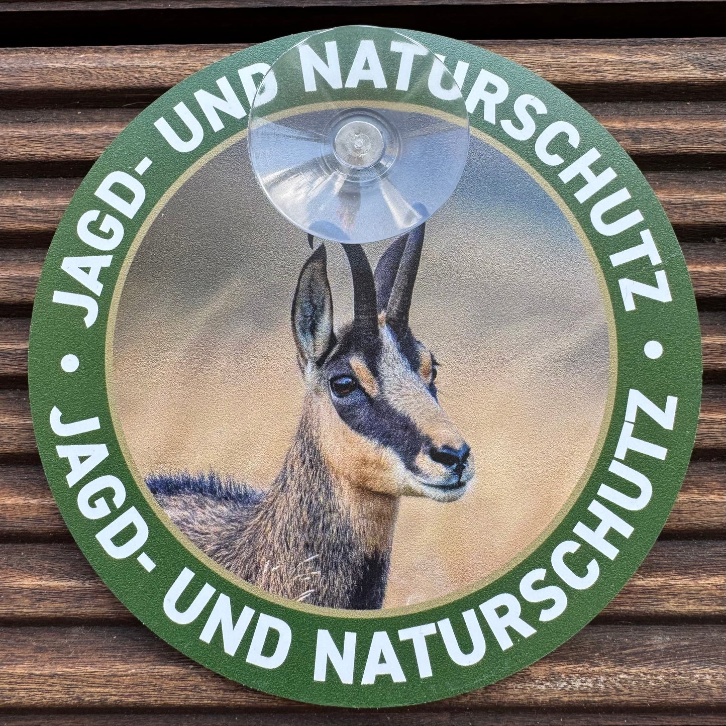 GAMS Premium Jagdschild mit Saugnapf "Jagd & Naturschutz" Autoschild für Jäger & Jägerinnen
