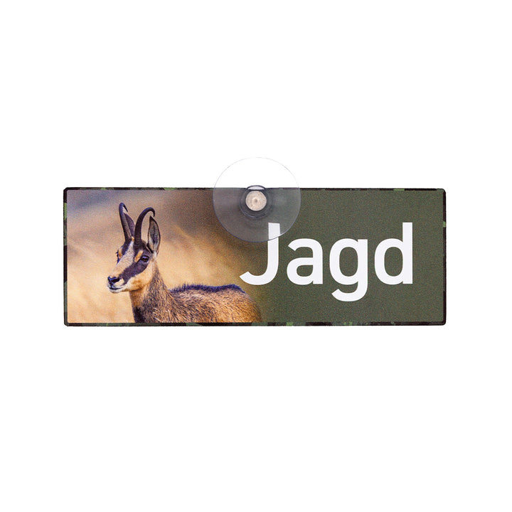 Autoschild mit Saugnapf  "Jagd" Gams II