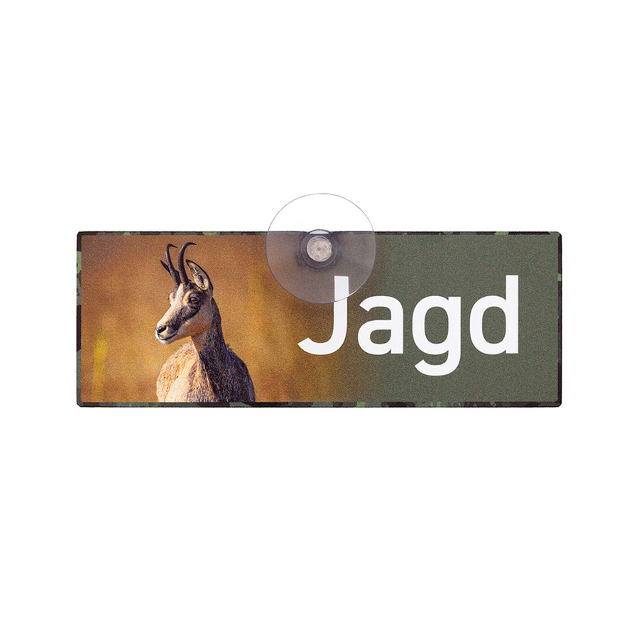 Jagd Autoschild Gams mit Saugnapf für die Autoscheibe von Wilde Hilde Original