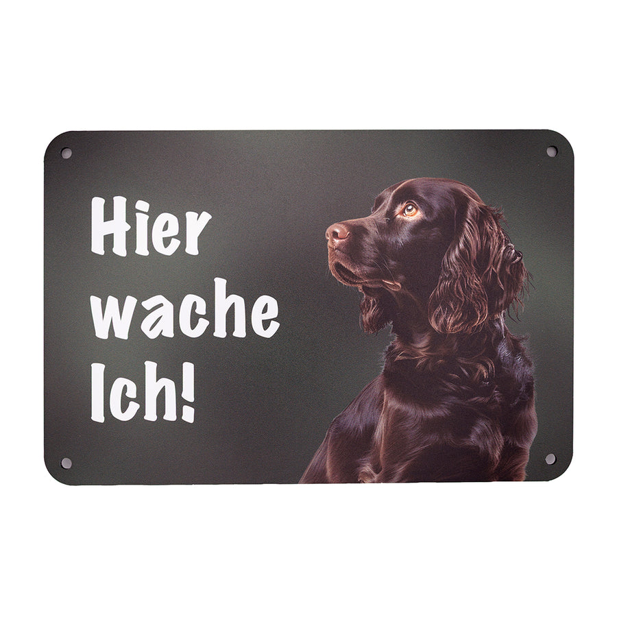 Deutscher Wachtelhund Warnschild „Hier wache ich!“