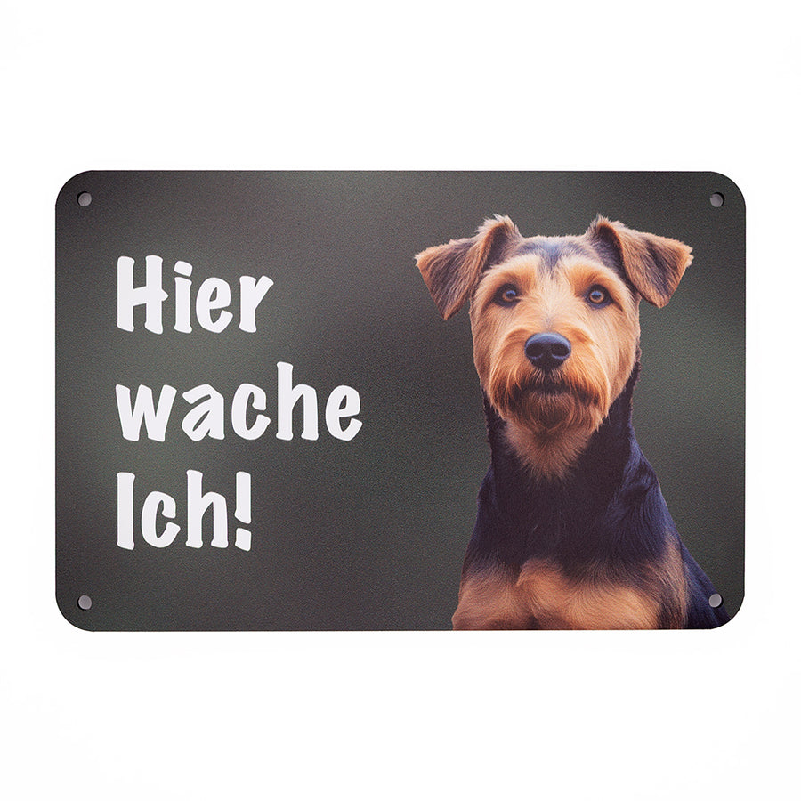 Heideterrier Warnschild „Hier wache ich!“
