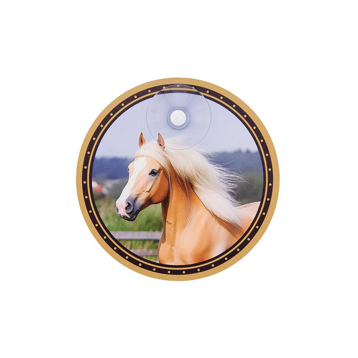 Haflinger Pferdeschild rund mit Saugnapf
