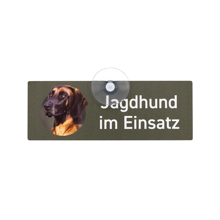 Hannoverscher Schweißhund Schild mit Saugnapf fürs Auto