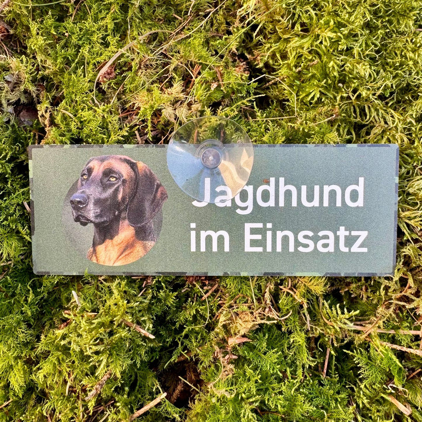 Jagdhundeschild mit Saugnapf "Hannoverscher Schweißhund"