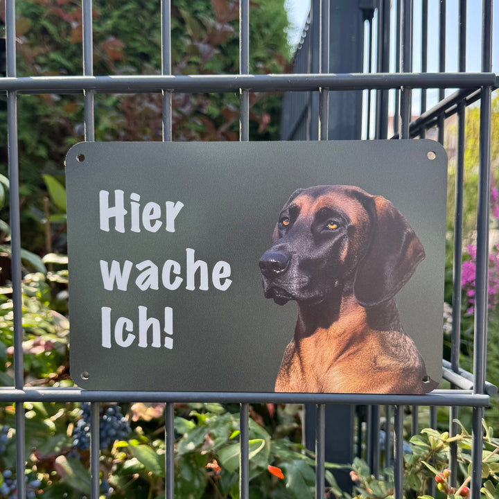 "Hier wache ich!" Zaunschild Hannoverscher Schweißhund
