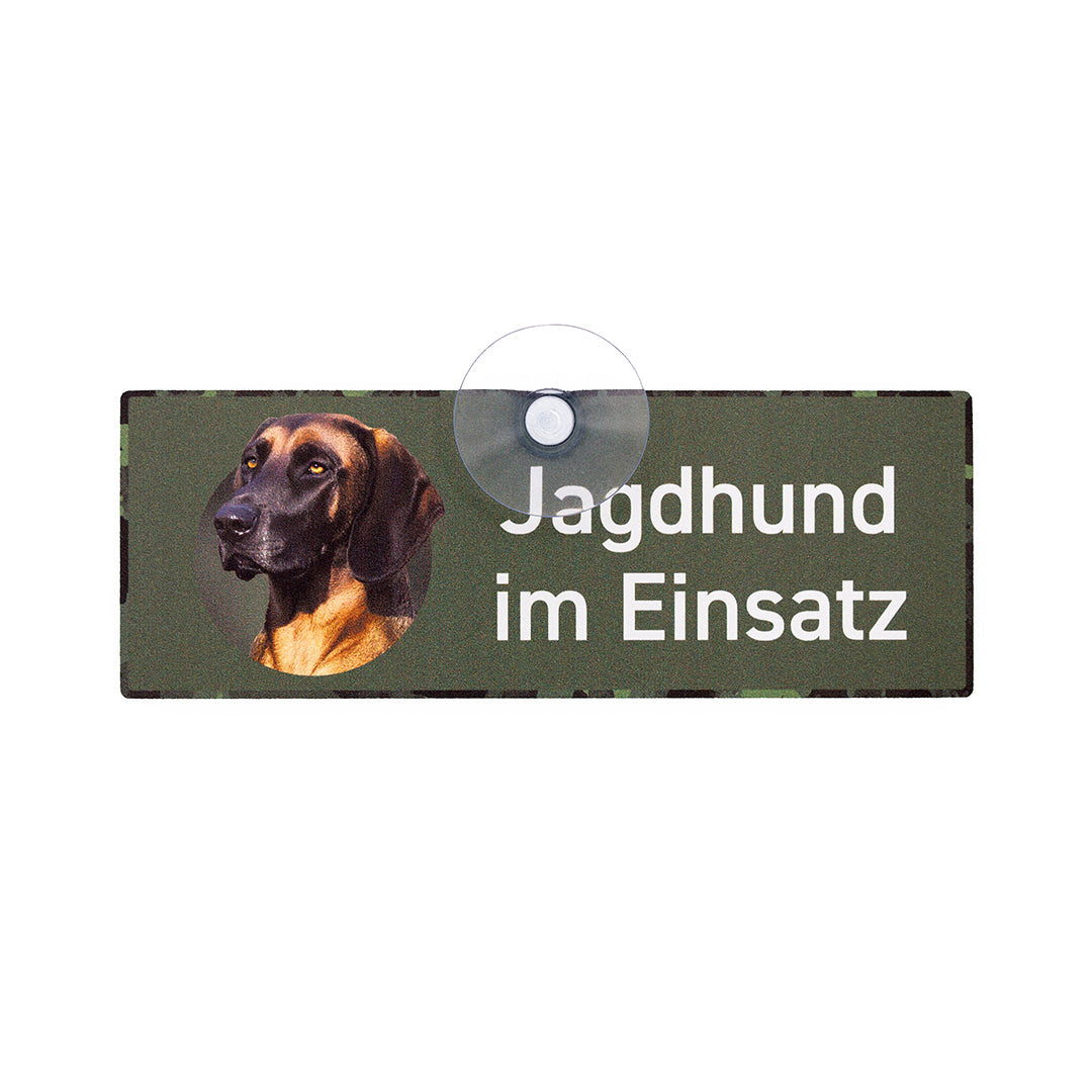 Jagdhundeschild mit Saugnapf "Hannoverscher Schweißhund"