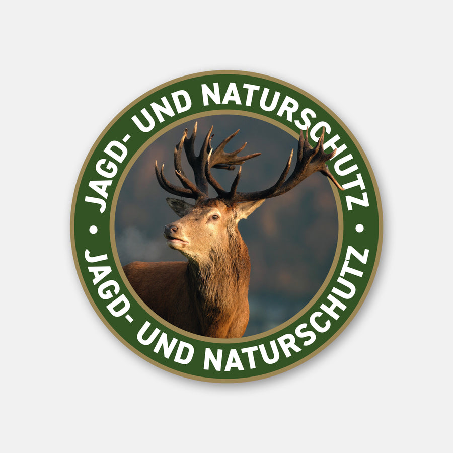 Runder Rothirsch Jagdaufkleber für Autoscheibe und Jagdfahrzeuge – klassischer Premium-Sticker