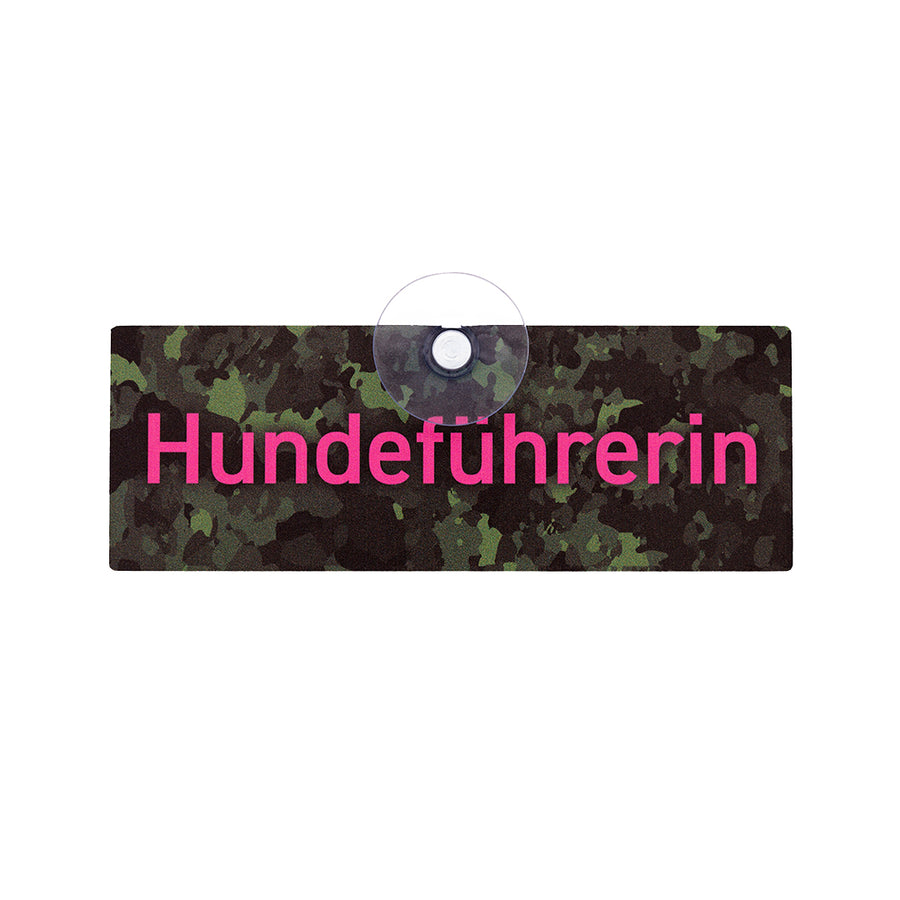 Hundeführerin Schild mit Saugnapf fürs Auto