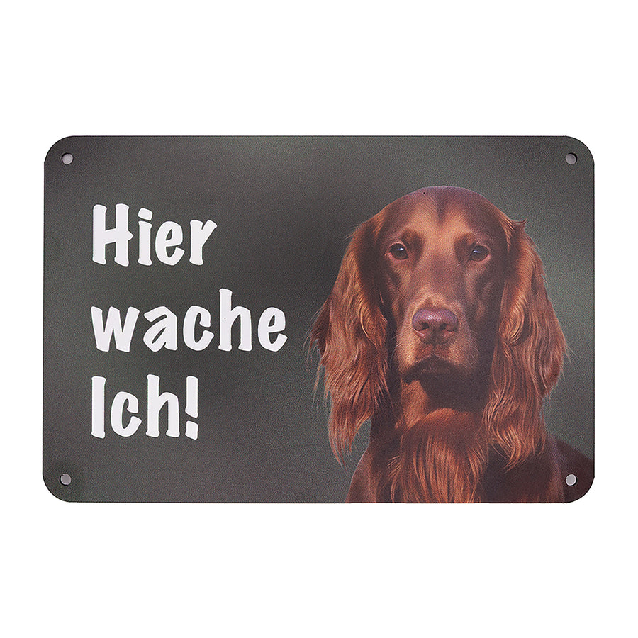 Irish Red Setter Warnschild „Hier wache ich!“